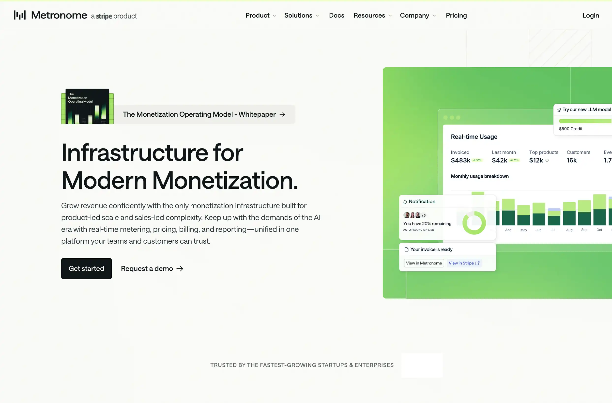 Metronome homepage screenshot