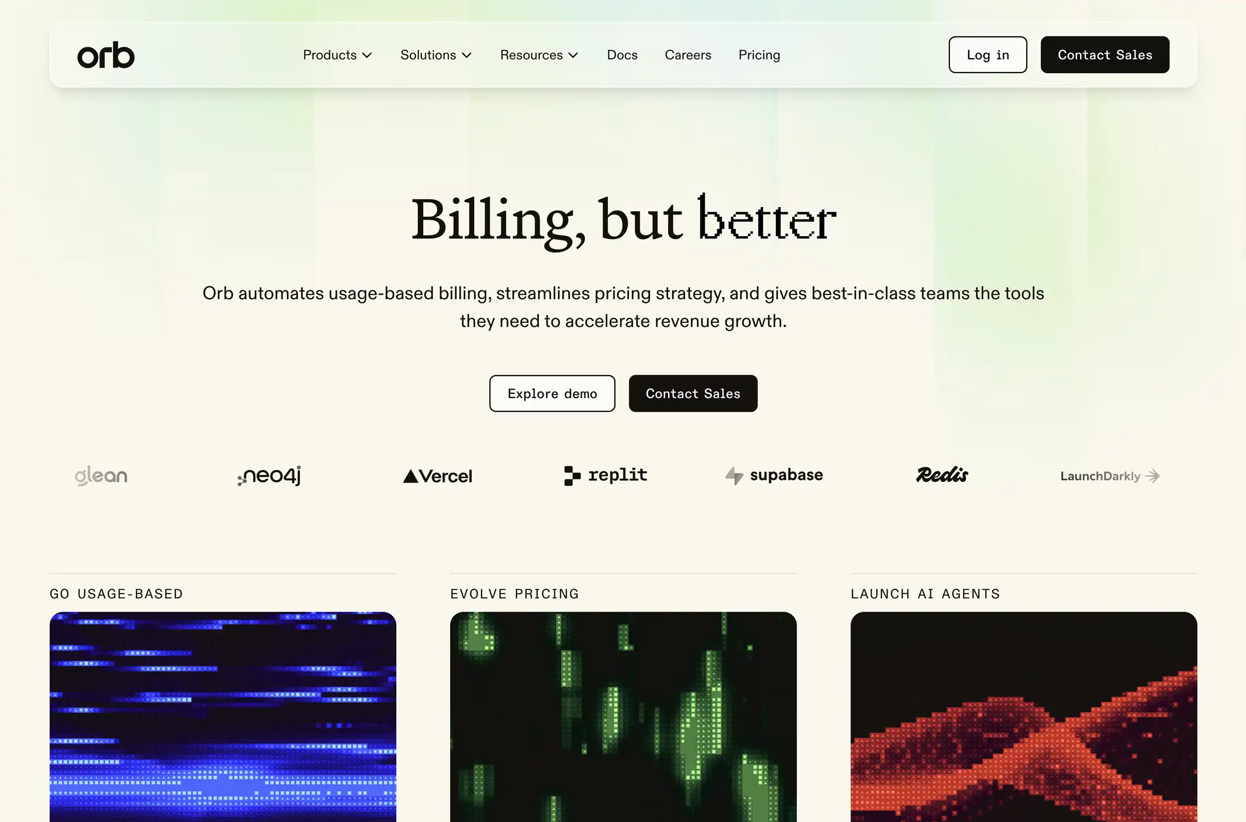 Orb homepage screenshot
