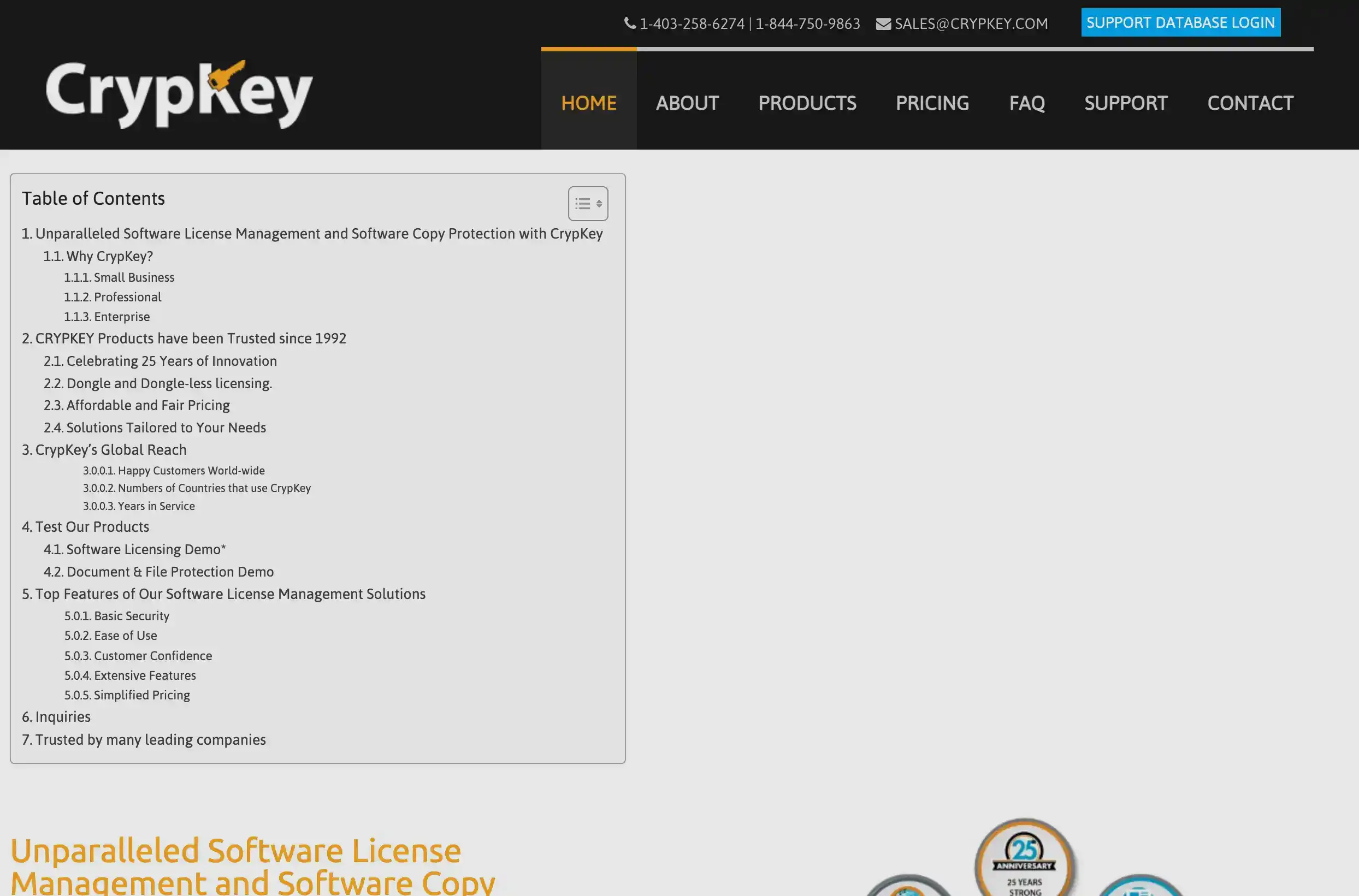 CrypKey homepage screenshot