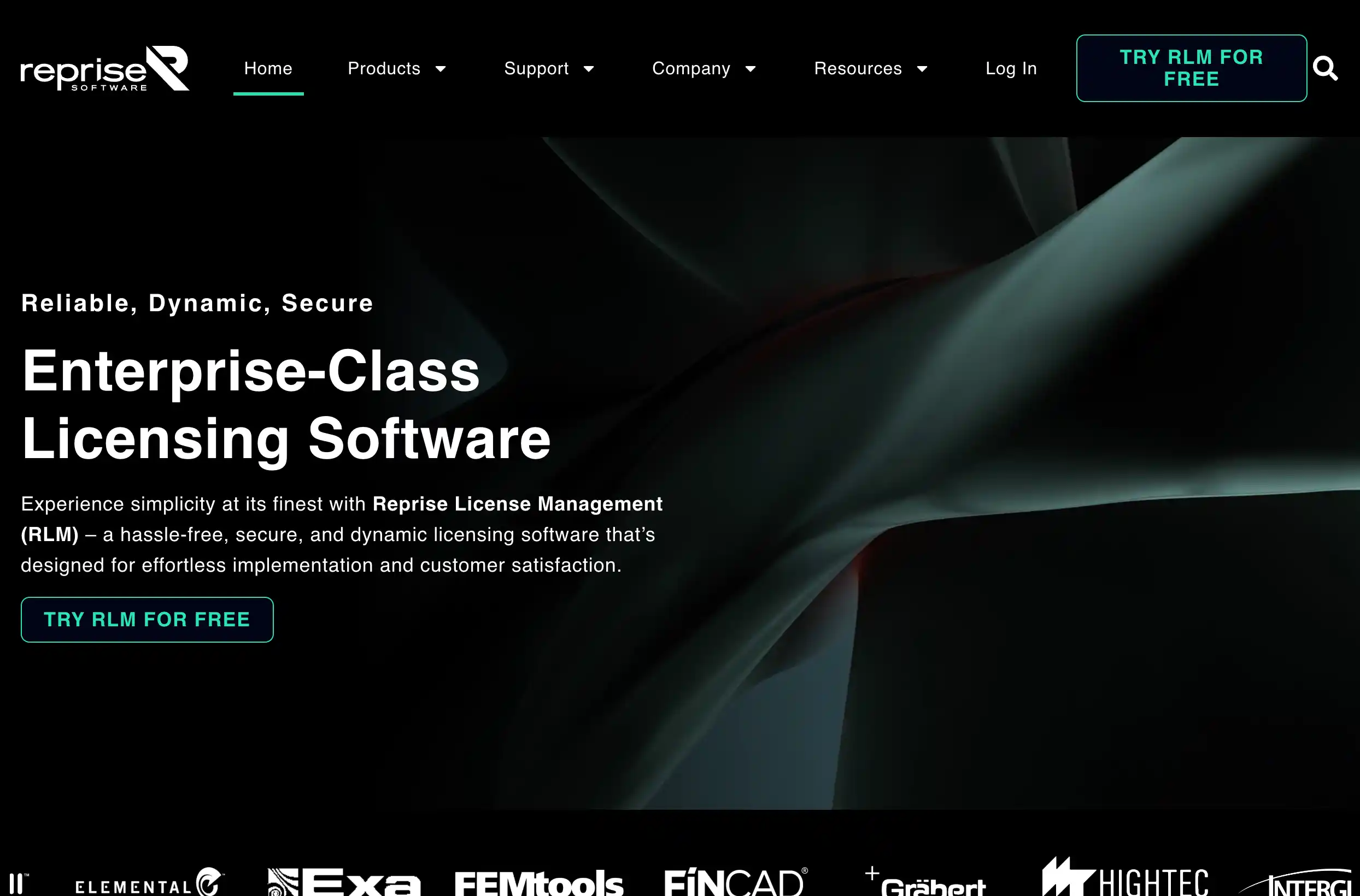 Reprise Software homepage screenshot