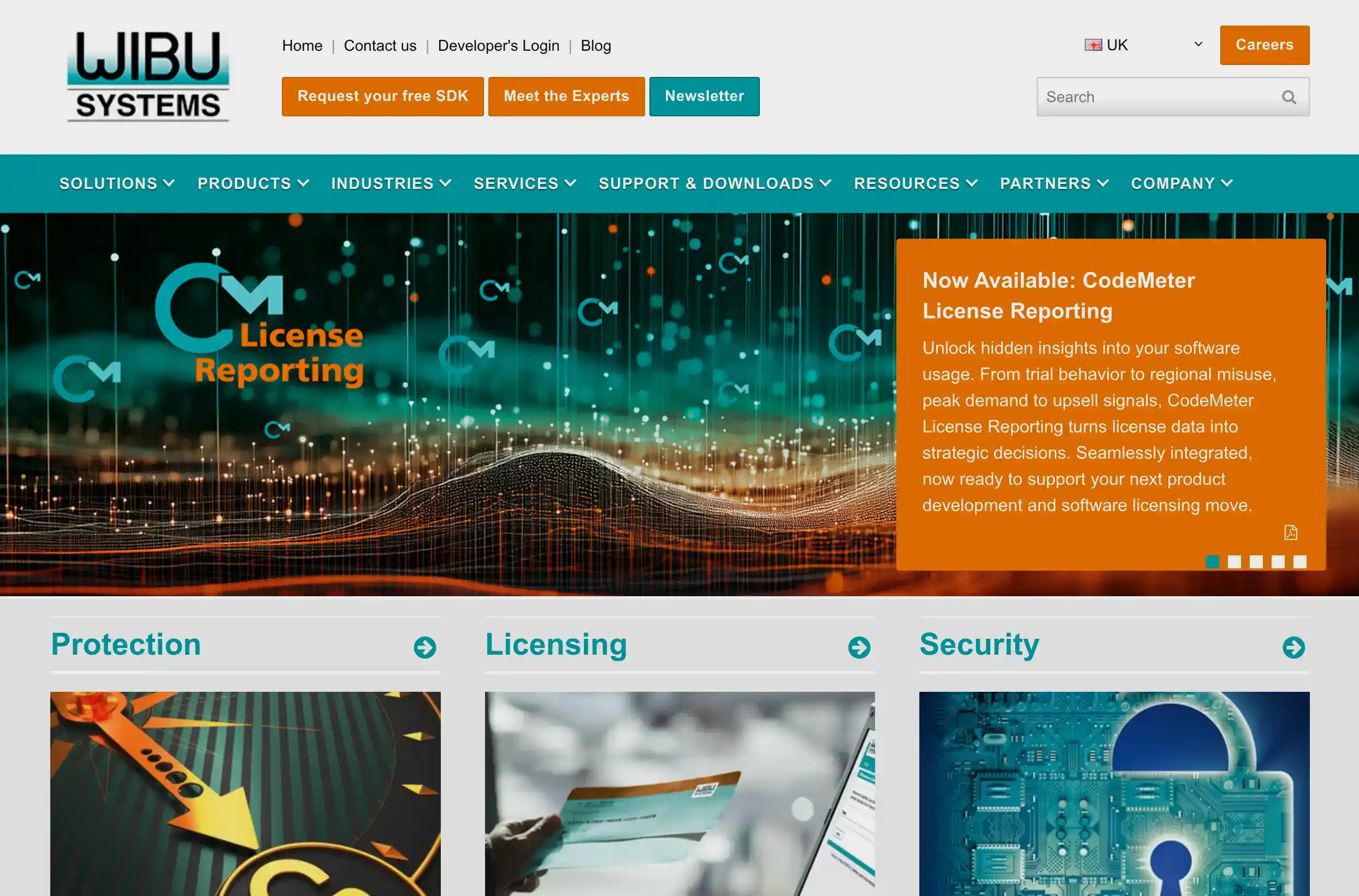 Wibu-Systems CodeMeter homepage screenshot